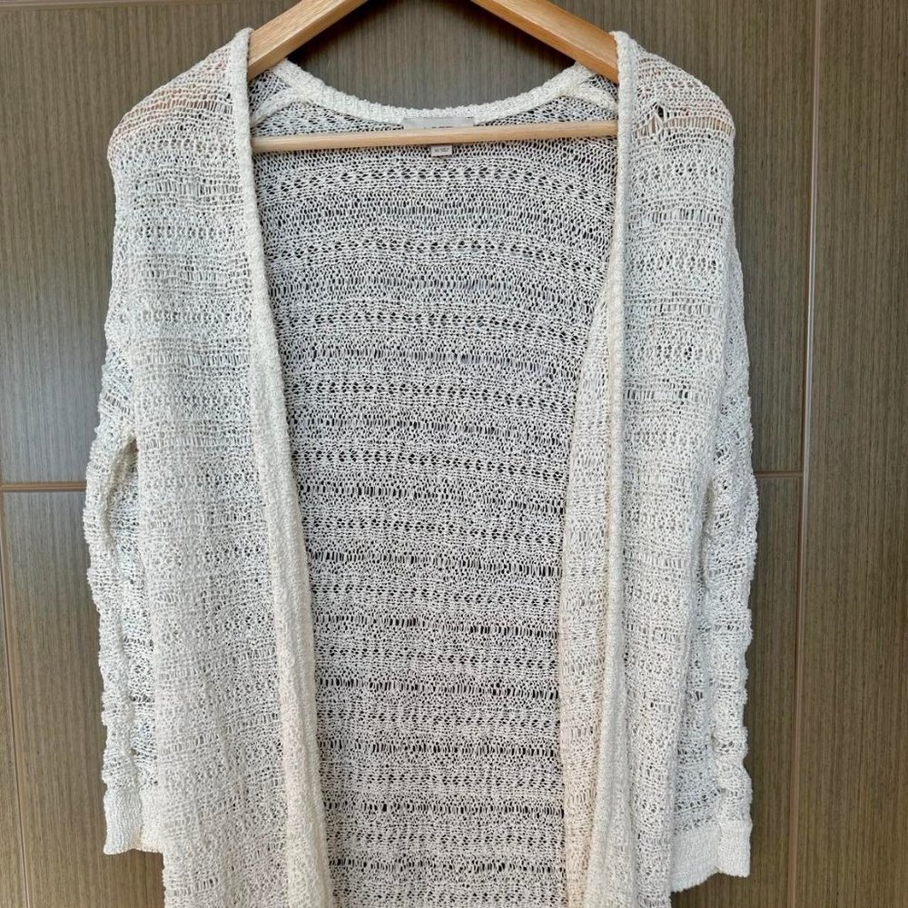 LOFT Outlet White Long Cardigan - XS